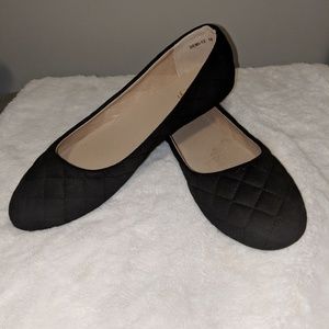 Black Quilted Ballet Flats